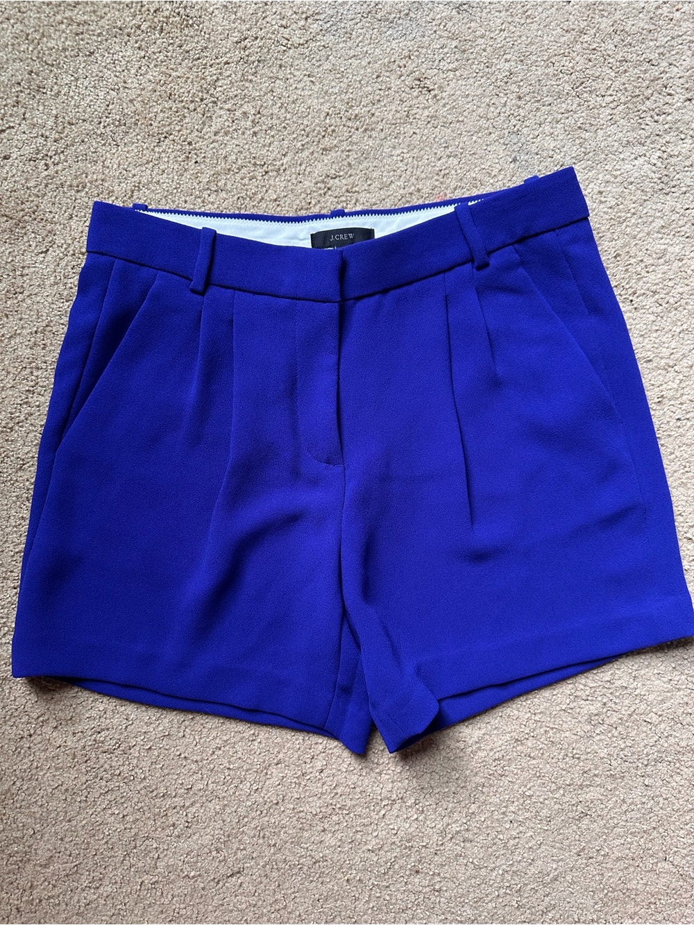 J. Crew Cobalt Blue High-Waist Dress Shorts
